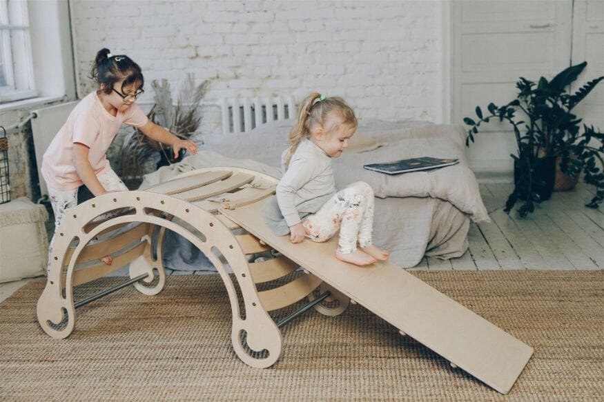 Kletter-/Rutsche aus Holz XXL - Natur - Katehaa