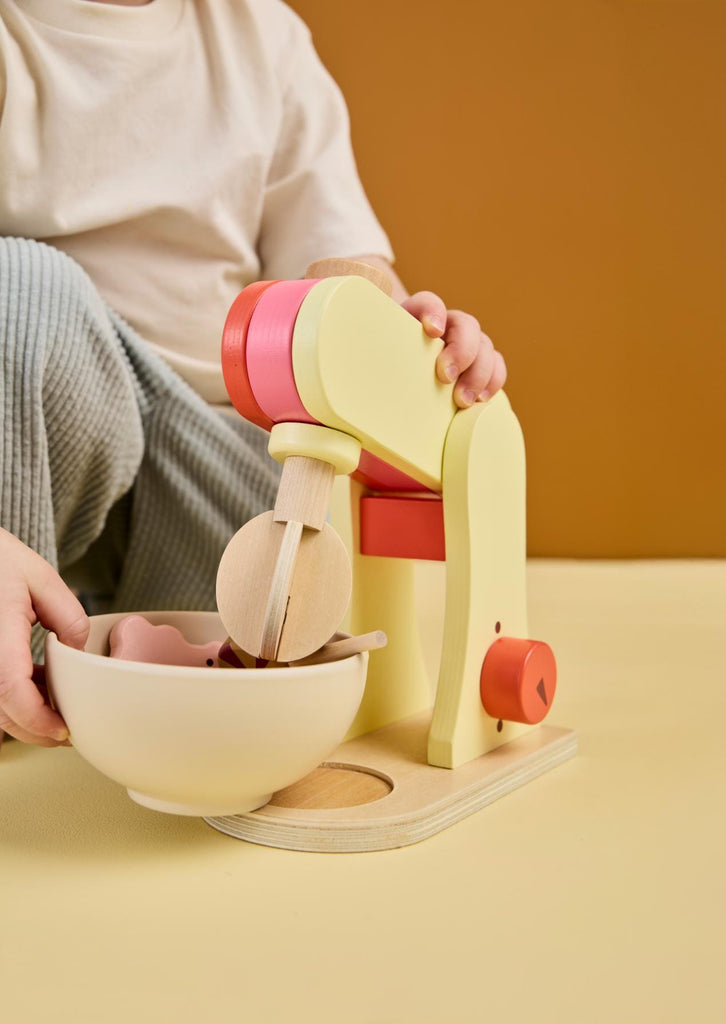Houten mixer Geel