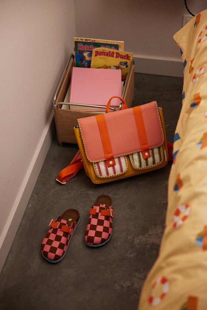 Schooltas - Wonders Coral Pink + Submarine yellow - Sticky Lemon