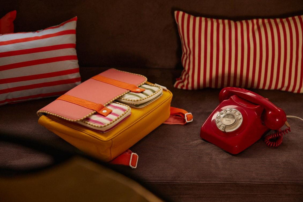 Schooltas - Wonders Coral Pink + Submarine yellow - Sticky Lemon