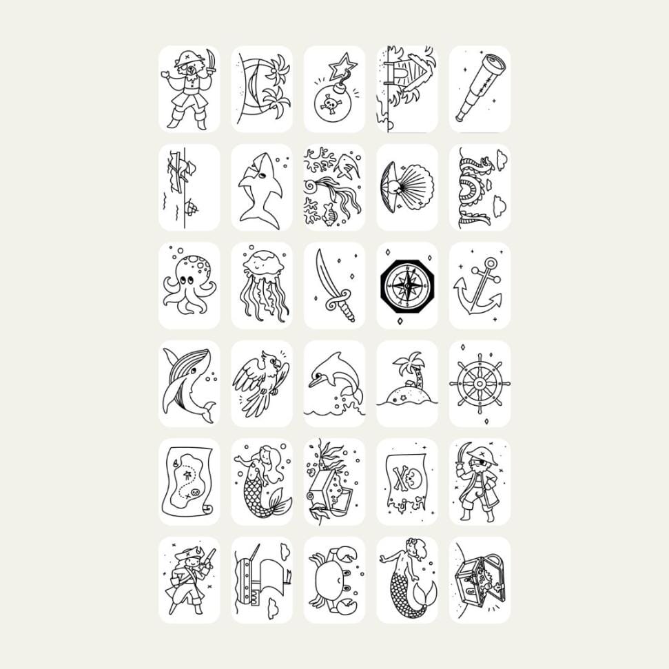 Refill voor Kidydraw Mini tekentablet - Animals Around the World & Oceans and Pirates
