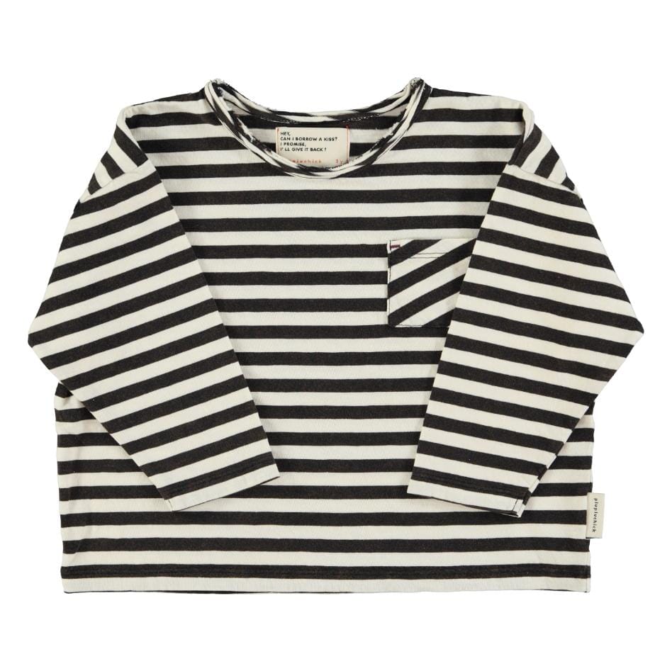 Longsleeve - Ecru & Black stripes