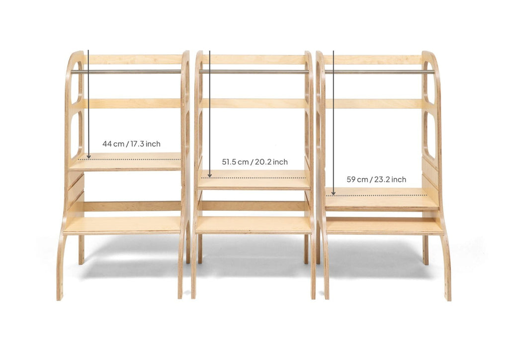 Verstelbare houten leertoren Step up! - Zwart