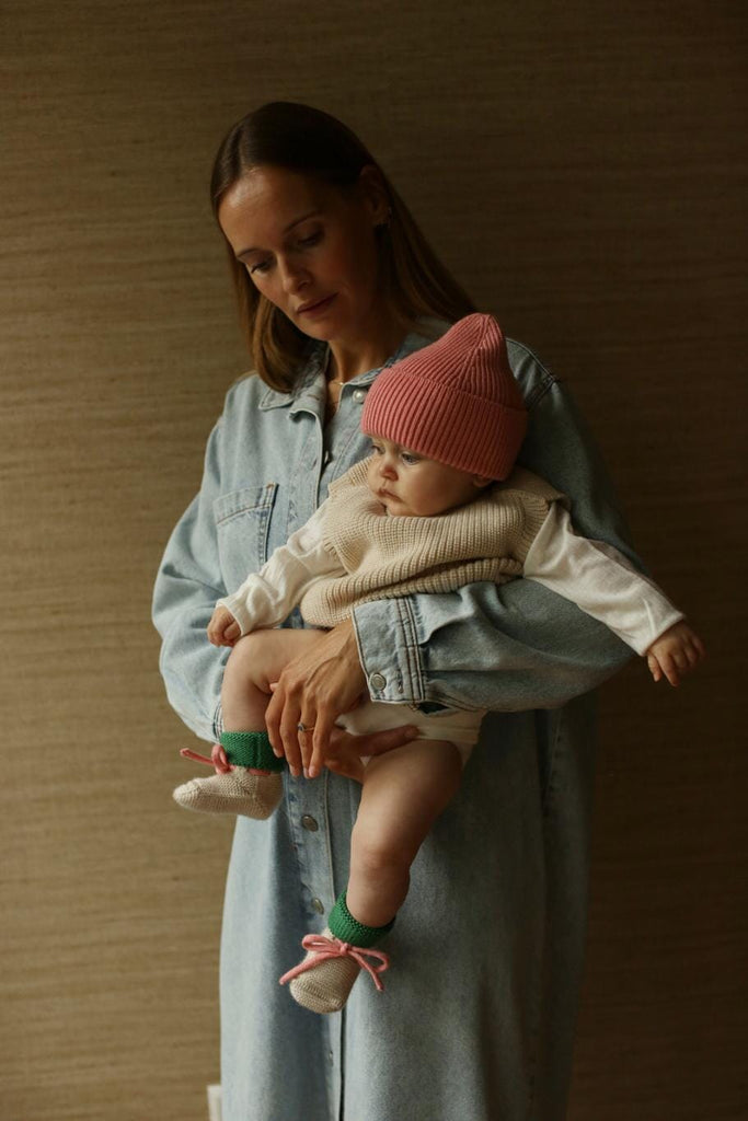 Booties - Cream / Grass