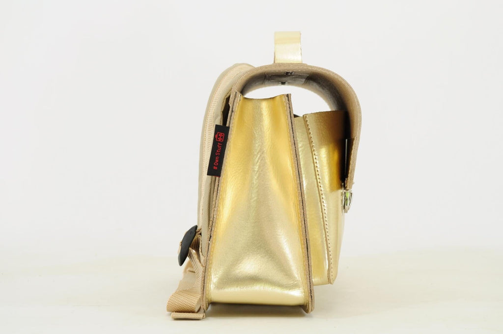 Lederen kleutertas - Gold