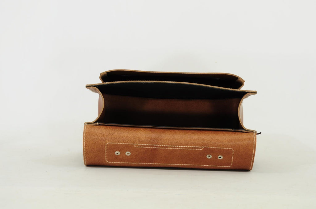 Lederen kleutertas - Teddy Chestnut