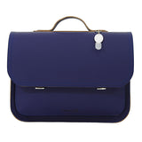 Lederen schooltas met magneetsluiting - Marine