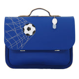 Lederen schooltas met magneetsluiting - Football Cobalt