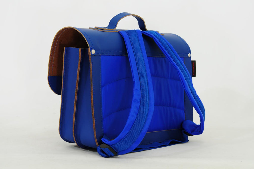 Lederen schooltas met magneetsluiting - Football Cobalt