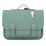 Lederen schooltas met gespen - Azul