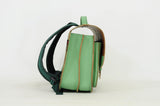 Lederen schooltas met gespen - Pastel Green