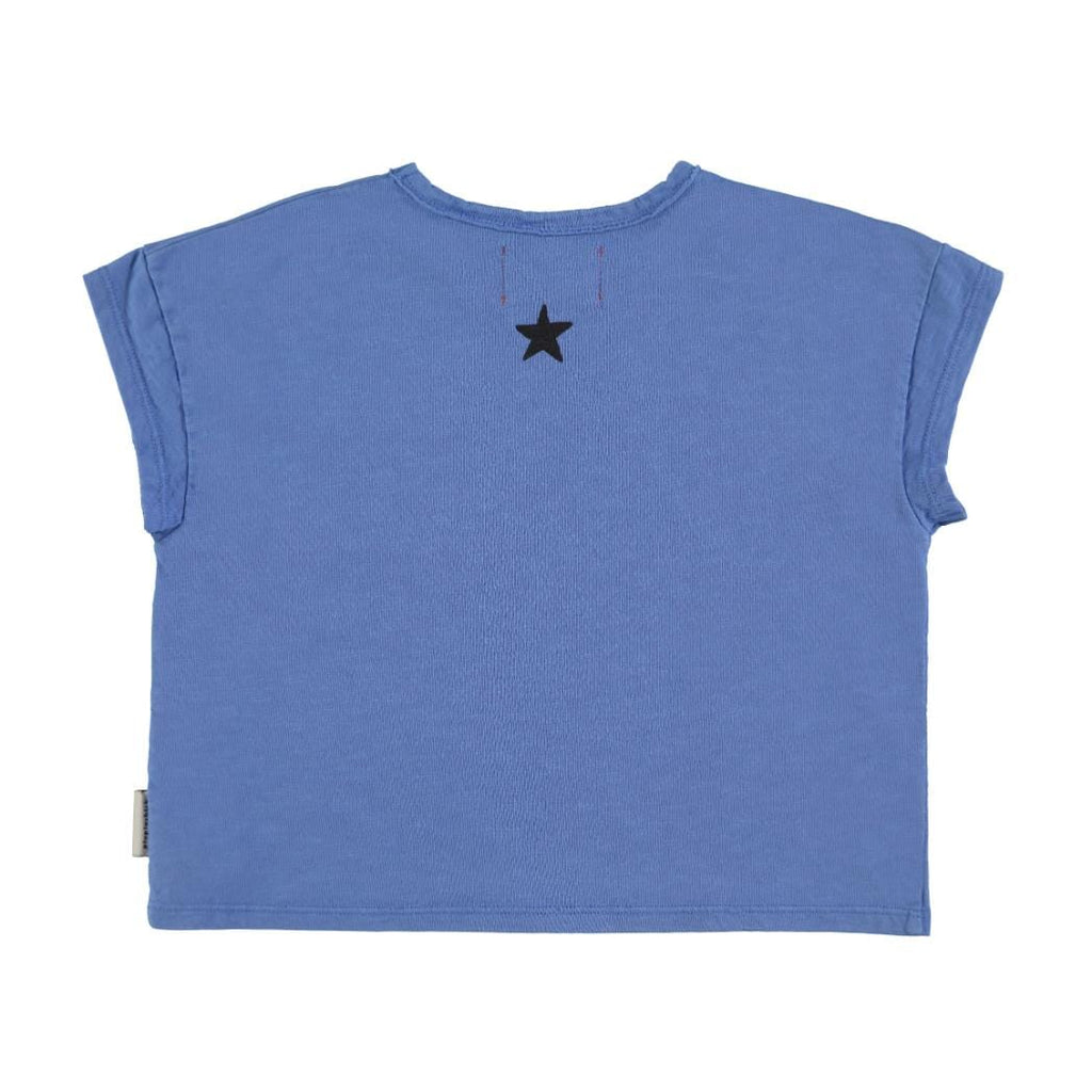 T-shirt - blauw met "feelin' alive" print