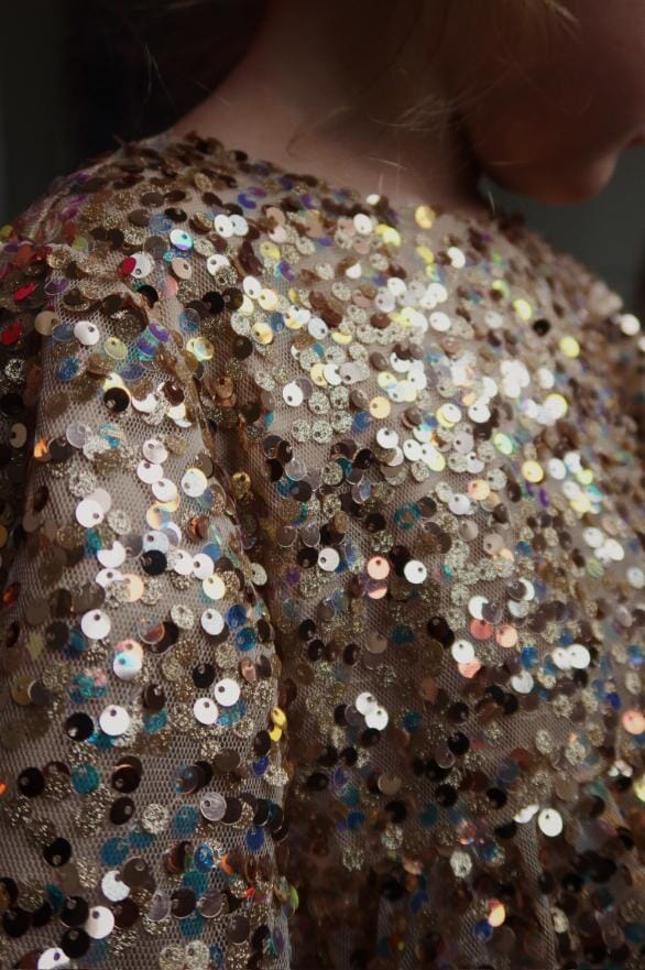 Lila jurk - Gold glitter