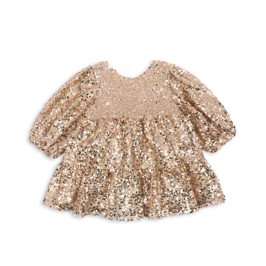 Lila jurk - Gold glitter