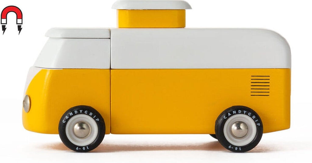 Speelgoedauto hout - Beach bus yellow - Candylab