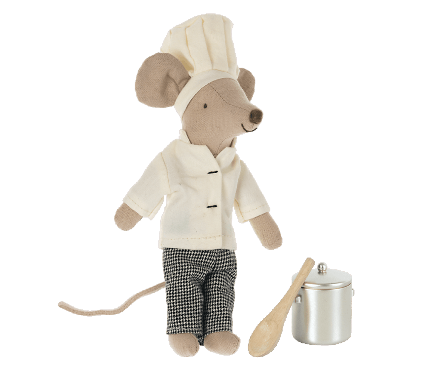 Chef Mouse met pot & lepel - Maileg