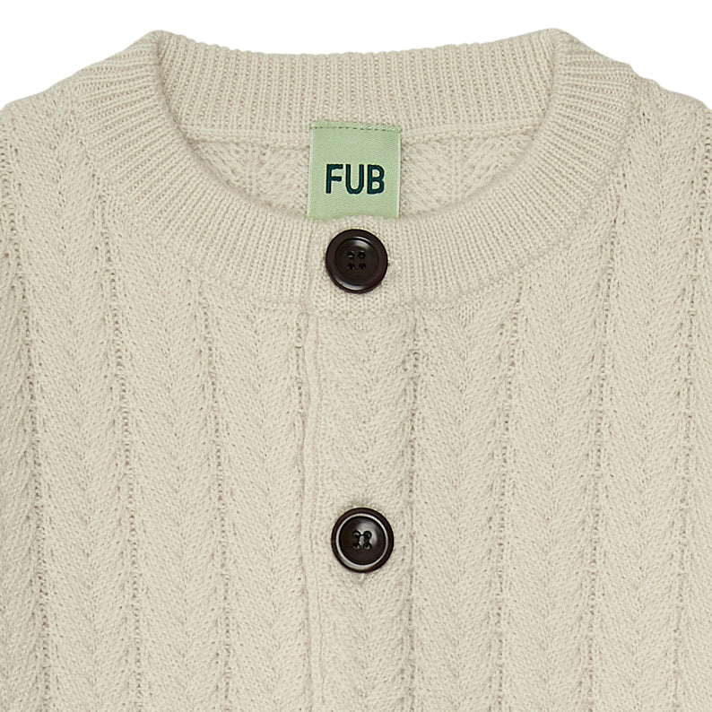 Cable cardigan - ecru - FUB