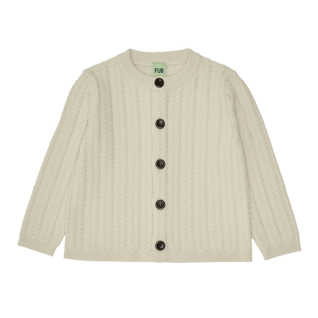 Cable cardigan - ecru - FUB