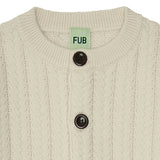Cable cardigan - ecru - FUB
