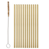 Mendi Straws and brush - Gold - Bloomingville