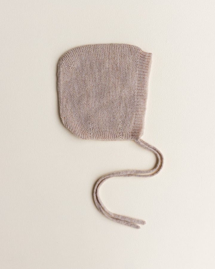 Bonnet newborn - Sand - Hvid