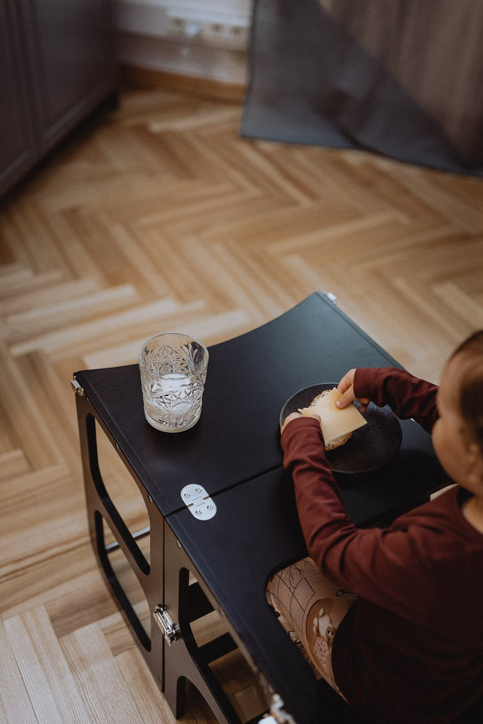 Houten leertoren Step'n sit - Zwart zilver - Ette Tete