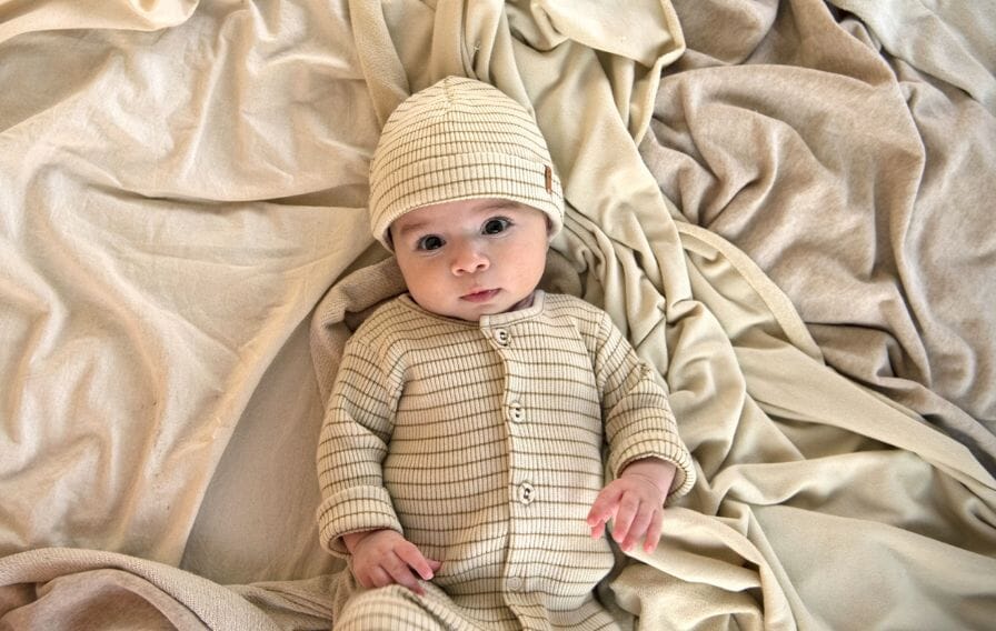Rib beanie 0-3m - Biscuit stripe - Nixnut