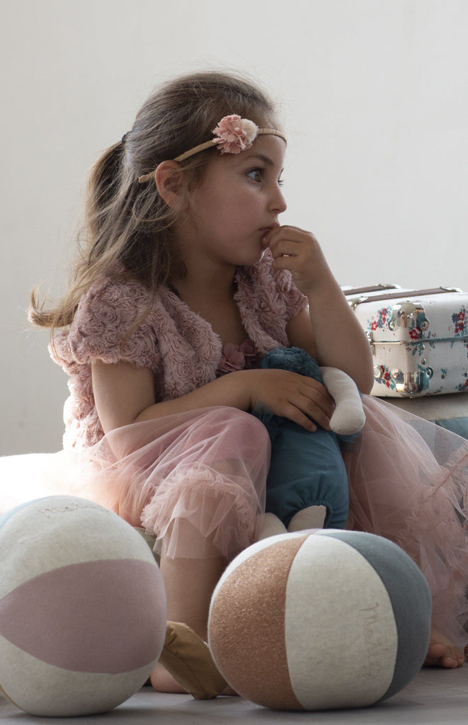 Maileg - Zachte bal - Dusty green/Coral glitter