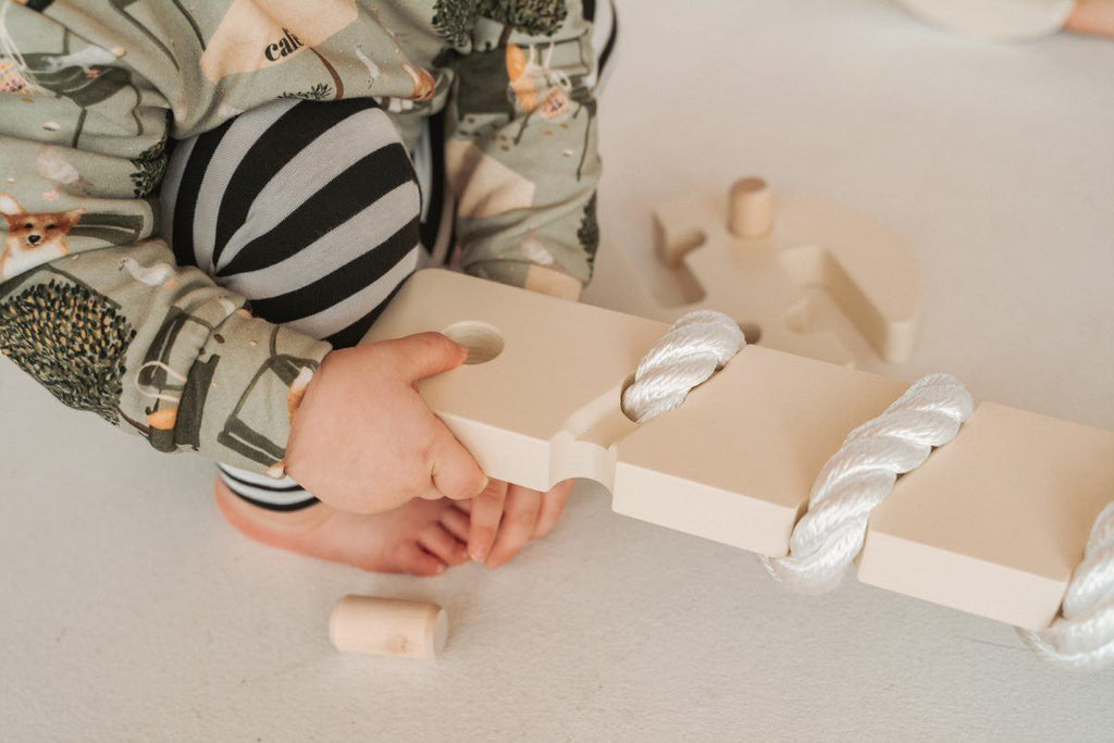 Schwebebalken aus Holz - Schwebebalken TipiToo maxi - Elfenbeinweiß - Ette Tete
