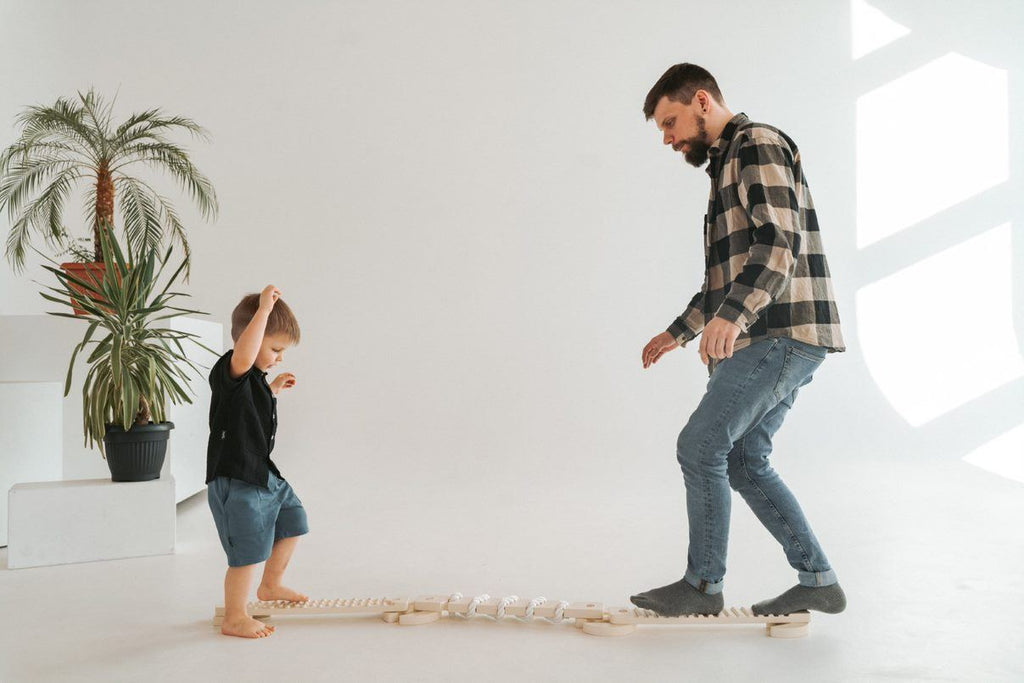 Schwebebalken aus Holz - Schwebebalken TipiToo mini - Elfenbeinweiß - Ette Tete