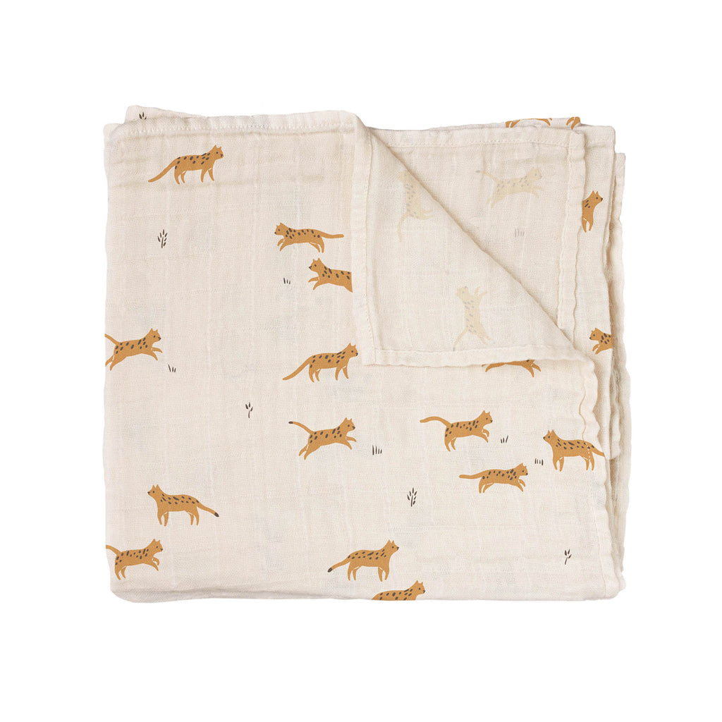 Main Sauvage - Swaddle blanket muslin 110x110cm - Savannah
