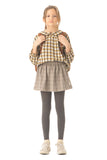 Peter Pan collar blouse - brown checkered - piupiuchick