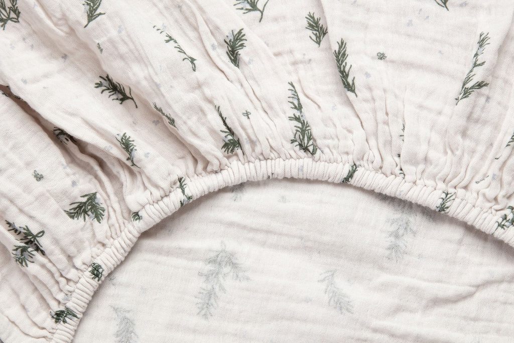Muslin hoeslaken 60x120cm - Rosemary - Garbo & Friends