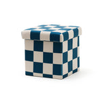 Pouf 30cm mit Stauraum - Check Teal - Kid's Concept