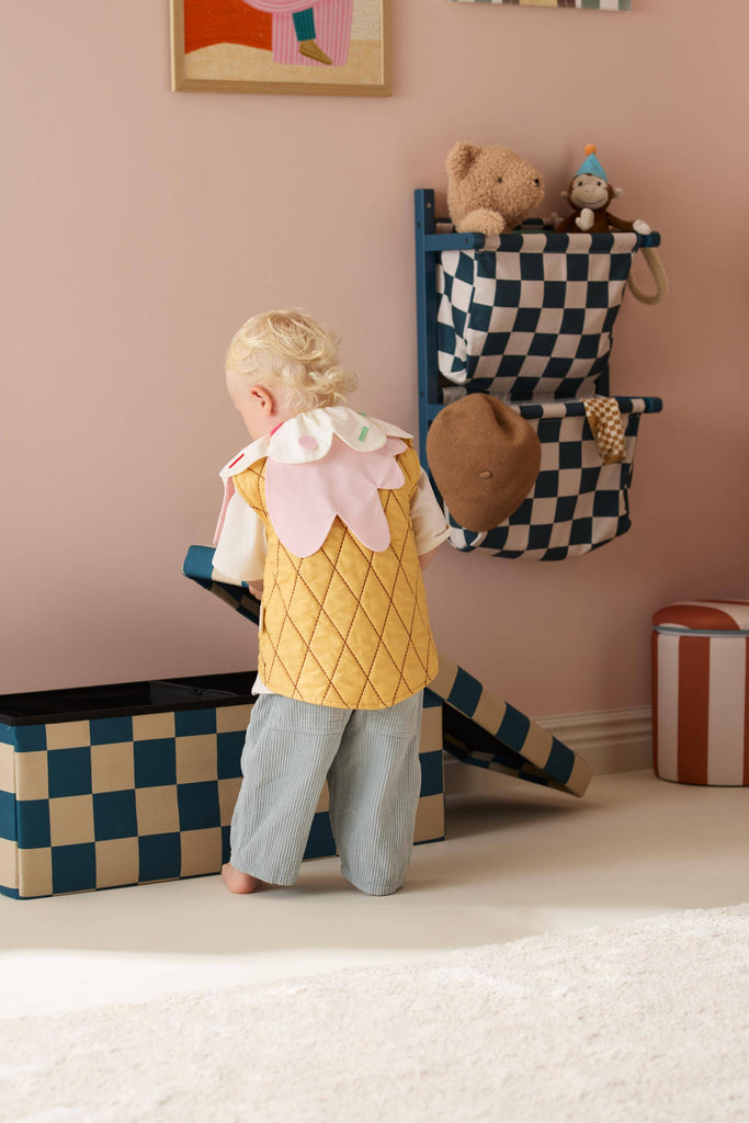 Hocker 80cm - Check Teal - Kid's Concept 