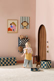 Pouf 30cm mit Stauraum - Check Teal - Kid's Concept