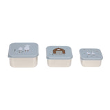 Snackboxen Edelstahl - 3er Set - Tiny Farmer - Blau - Lässig