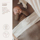 Gestreept gebreid deken - Dark taupe/Natural