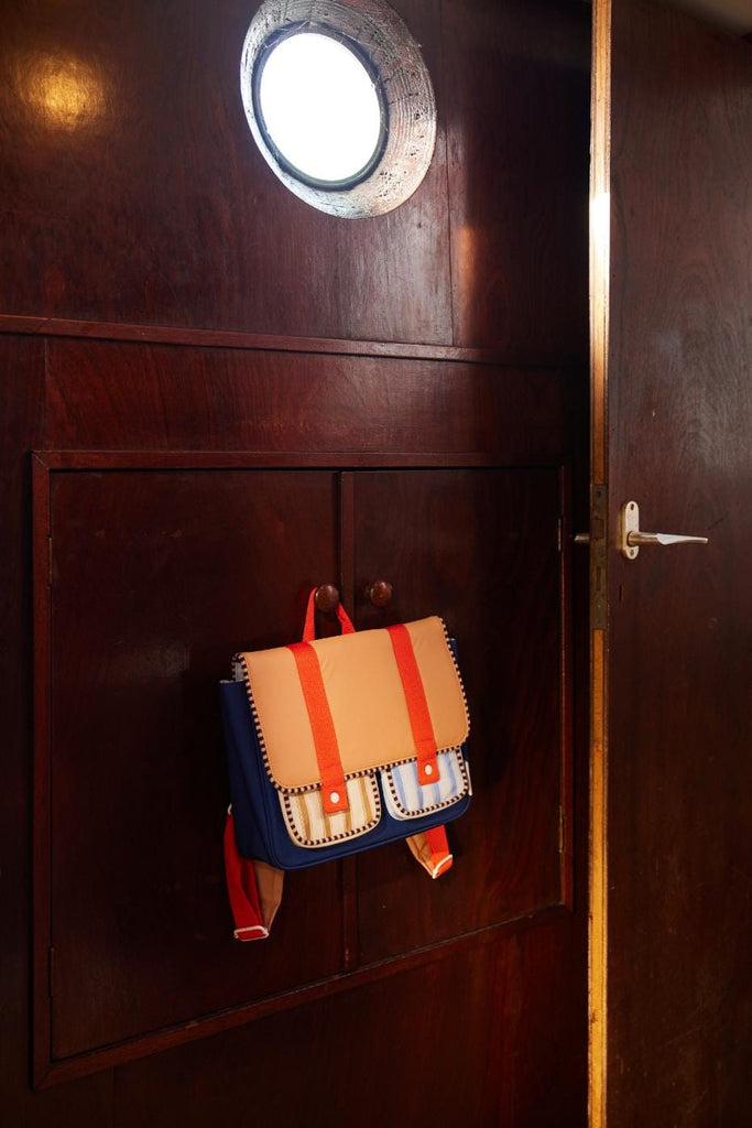 Schooltas - Wonders Jane beige + Ned blue - Sticky Lemon