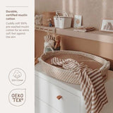 2-pack Hydrofiele doeken pre-washed - Fat Stripe Taupe - Meyco