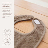 3-Pack Slab klittenband jacquard - Fat Stripe Taupe - Meyco