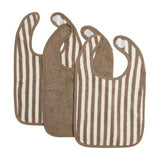 3-Pack Slab klittenband jacquard - Fat Stripe Taupe - Meyco