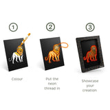 Kidyneon – Leuchtendes Kunstwerk-Set – Tiere – Kidywolf