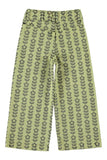 Flare broek - Groen met bloemen
