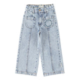 Flare broek - Faded light blue denim