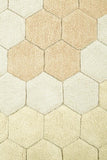 Wasbaar rond tapijt Honeycomb - Golden