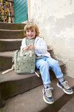 Mini Square rugzak Happy Prints - Light Olive