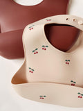 Silikon-Lätzchen 2er-Pack - Cherry/Mocca - Konges Slojd