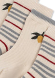 2-pack ribsokken - Blue stripe/Lemon - Konges Slojd