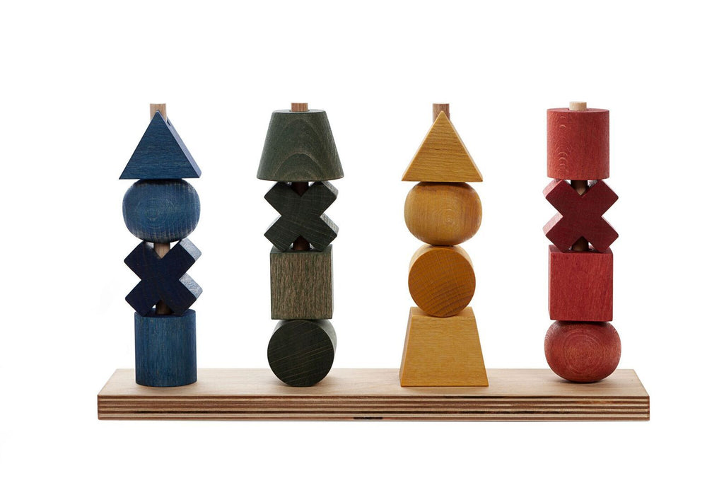 Wooden Story - Houten stapelaar 4 rijen - Rainbow